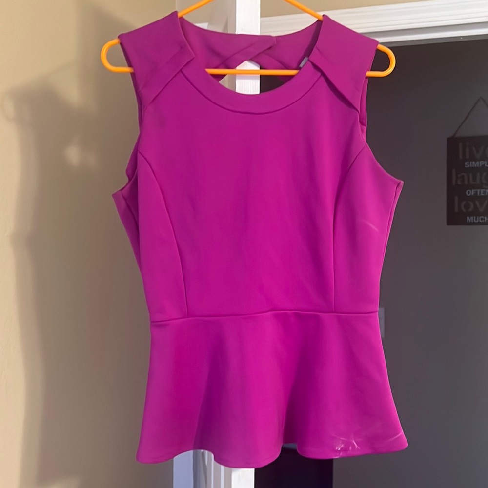 Magenta peplum shirt